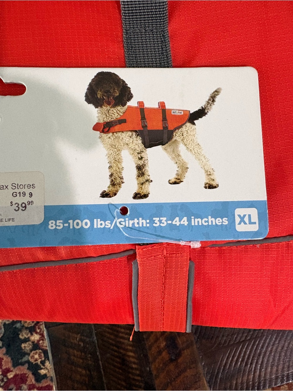 Outward Hound XL Red Dog Life Jacket with Black Straps